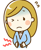 お腹を押さえる女性のイラスト