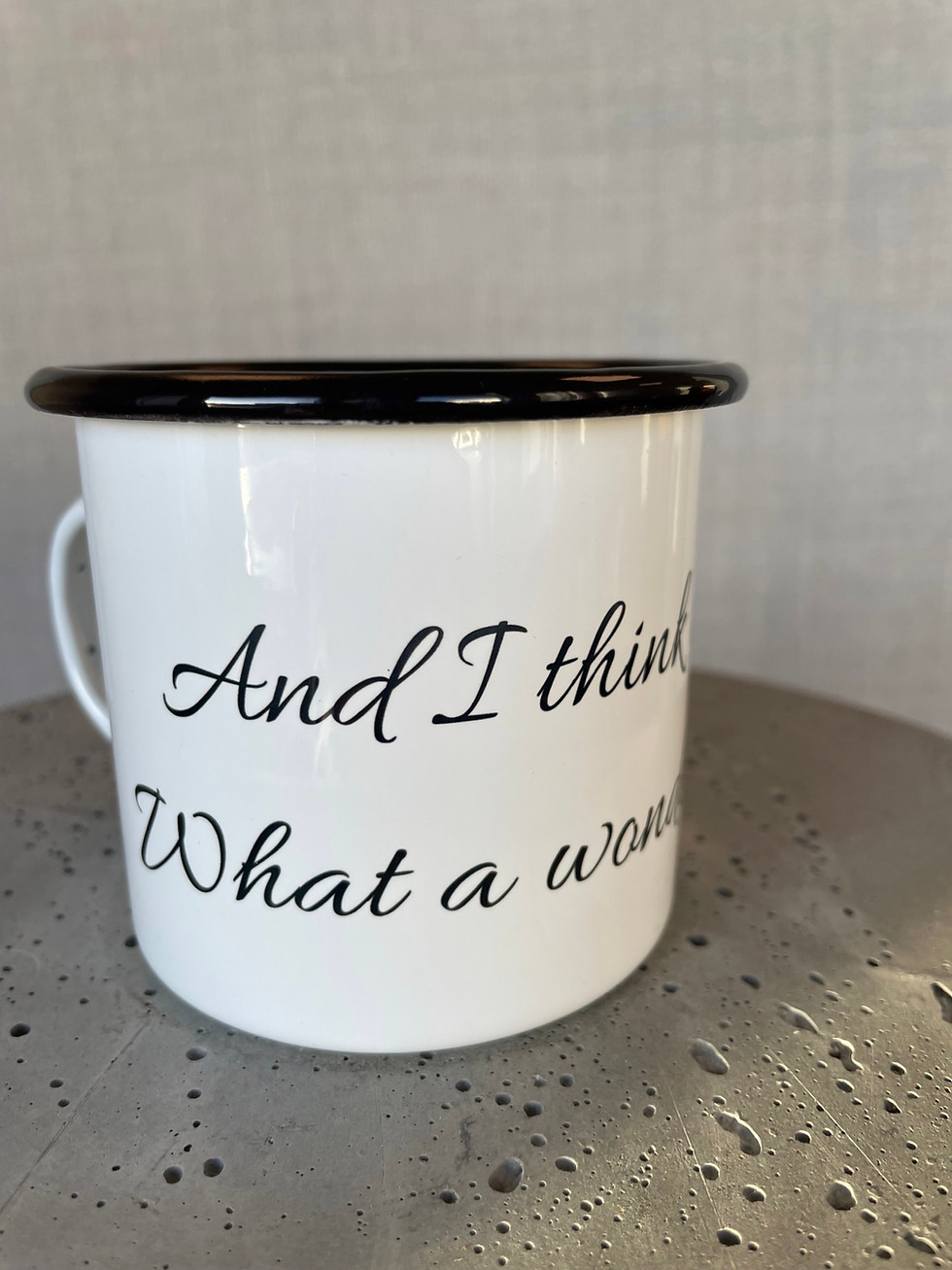 Miniatyrbilde: Emaljekopp "And I think to myself"