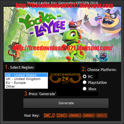 Yooka-Laylee CD Key Generator Free Download