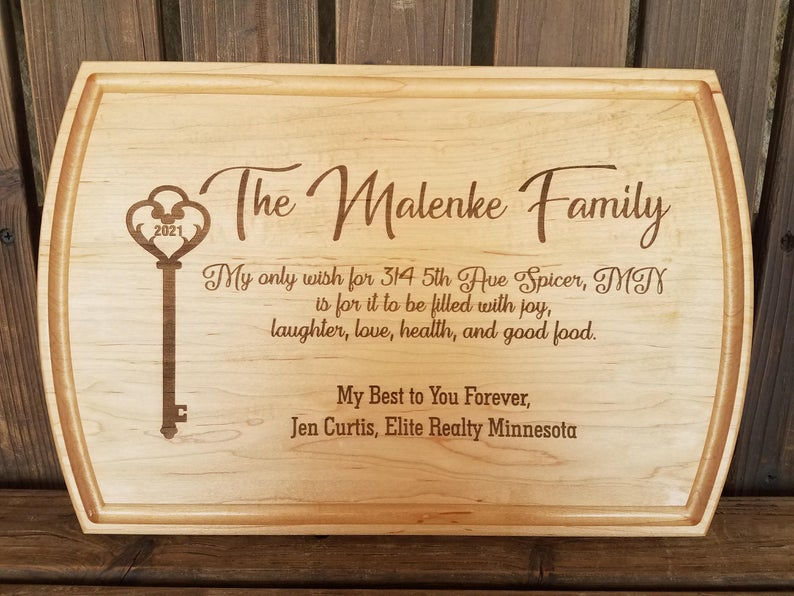 Realtor Closing Gift, Home Buyer gift, Thank You Gift Custom Cutting Board