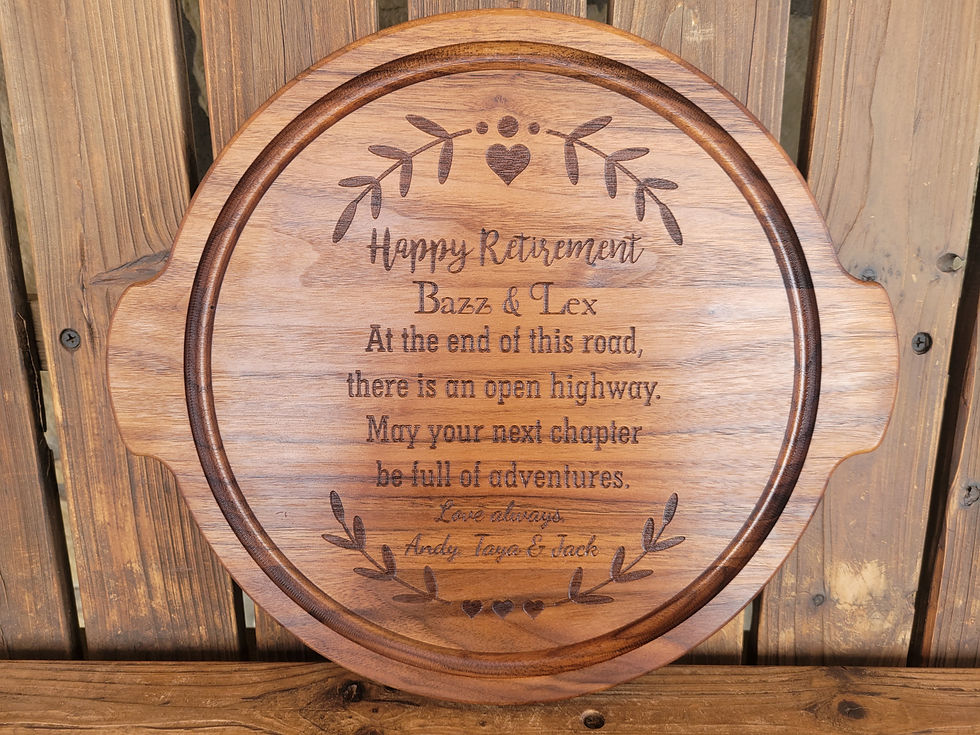 Happy Retirement Gift, Employee Leaving Gift, Custom Cutting Board