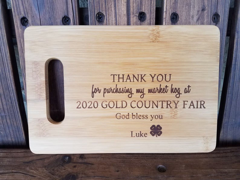 4H Thank you Gift, Personalized Cutting Board