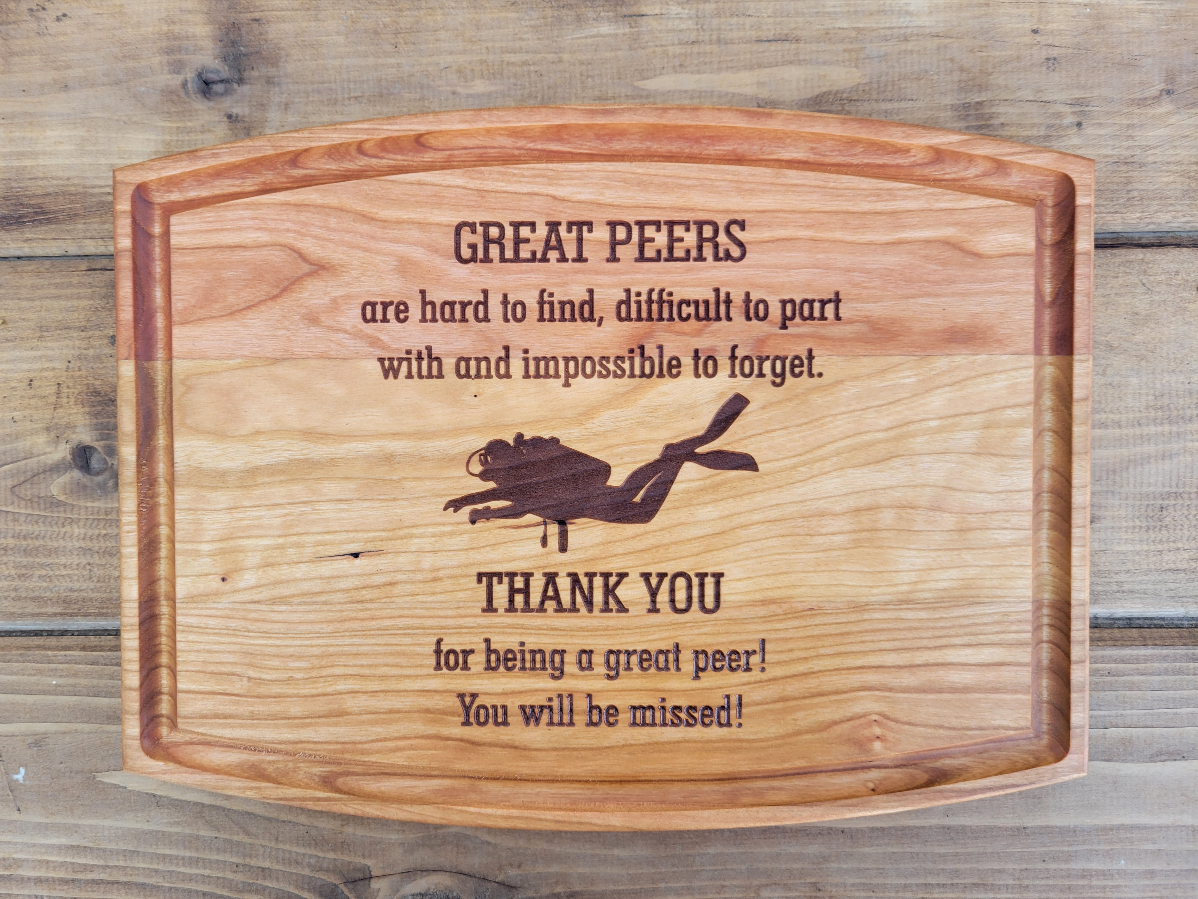 Great Peers Scuba Diver Retirement Gift, Custom Cutting Board