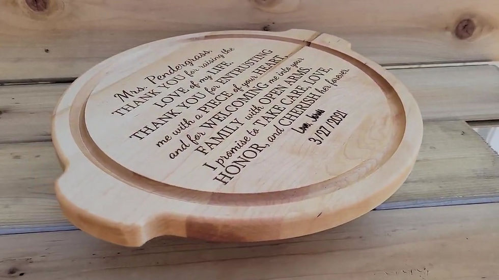 Thumbnail: Mother in Law Wedding gift Personalized from Bride or Groom  Cutting Board