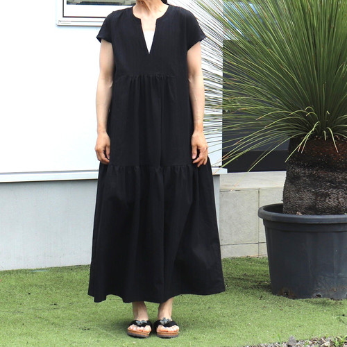 バリエーションプリントティアードワンピース manana suerte ワンピース フラワープリントティアード