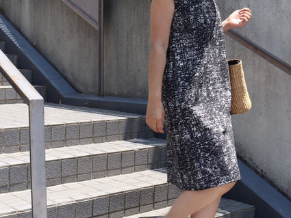 綺麗目シンプルラインの2wayストレッチワンピース