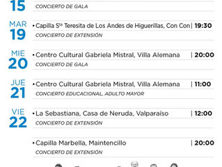 Conciertos de Gala, Quinta Región - Enero 2016