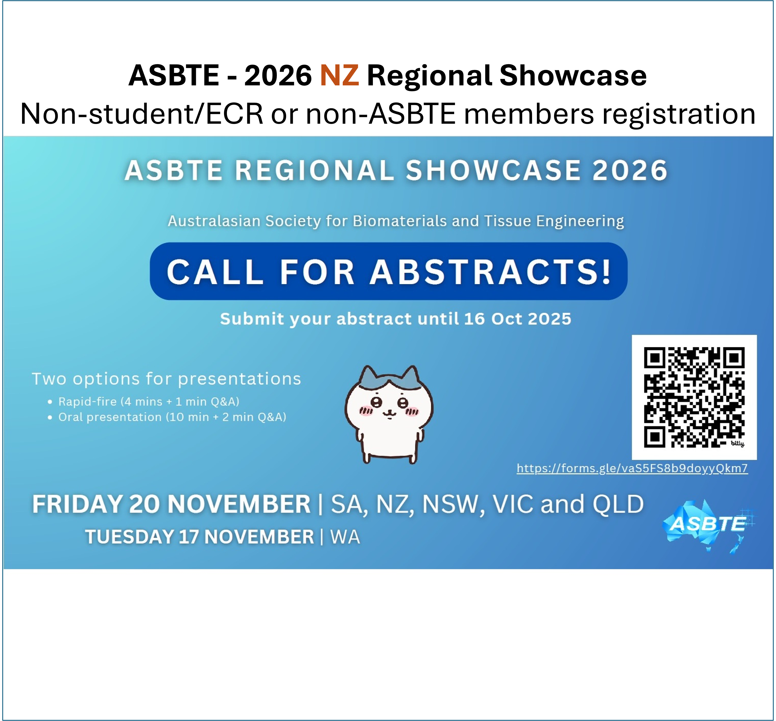 ASBTE - 2026 NZ Regional Showcase - non-Student/ECR or non-ASBTE member