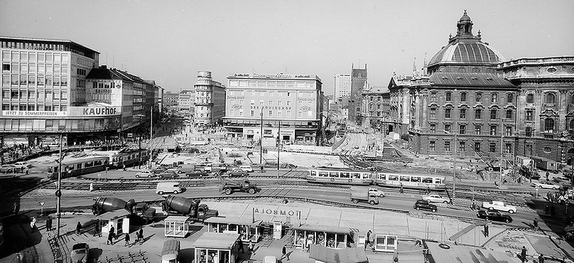 Baustelle Stachus Karlsplatz 1966 bis 1968