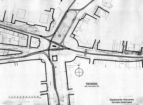 Gleisplan vor Dezember 1957 Karlsplatz Stachus