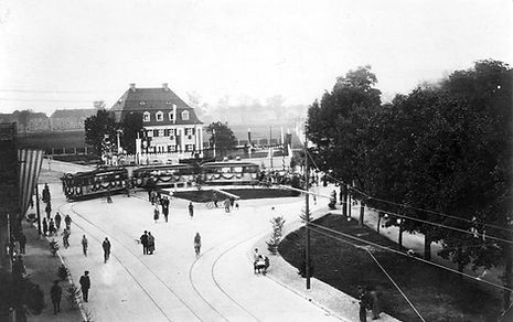 Eröffnungszug 589+1290+1291 in Berg-am-Laim 15.9.1926 tram münchen