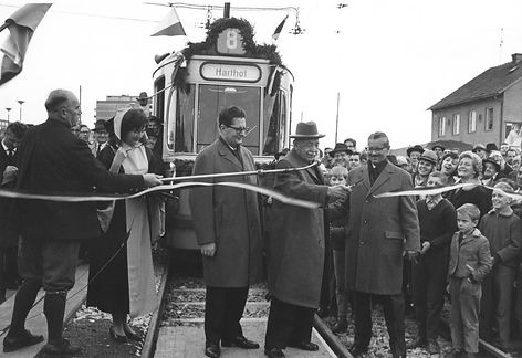 08.11.1963 Linie 8 Verlängerung zum Harthof Eröffnung Stadtarchiv Tram trambahn München linie8