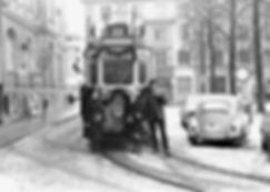 F1-Tw 626 am 28.2.1970 bei der Abschiedsfahrt am Nikolaiplatz münchen tram trambahn