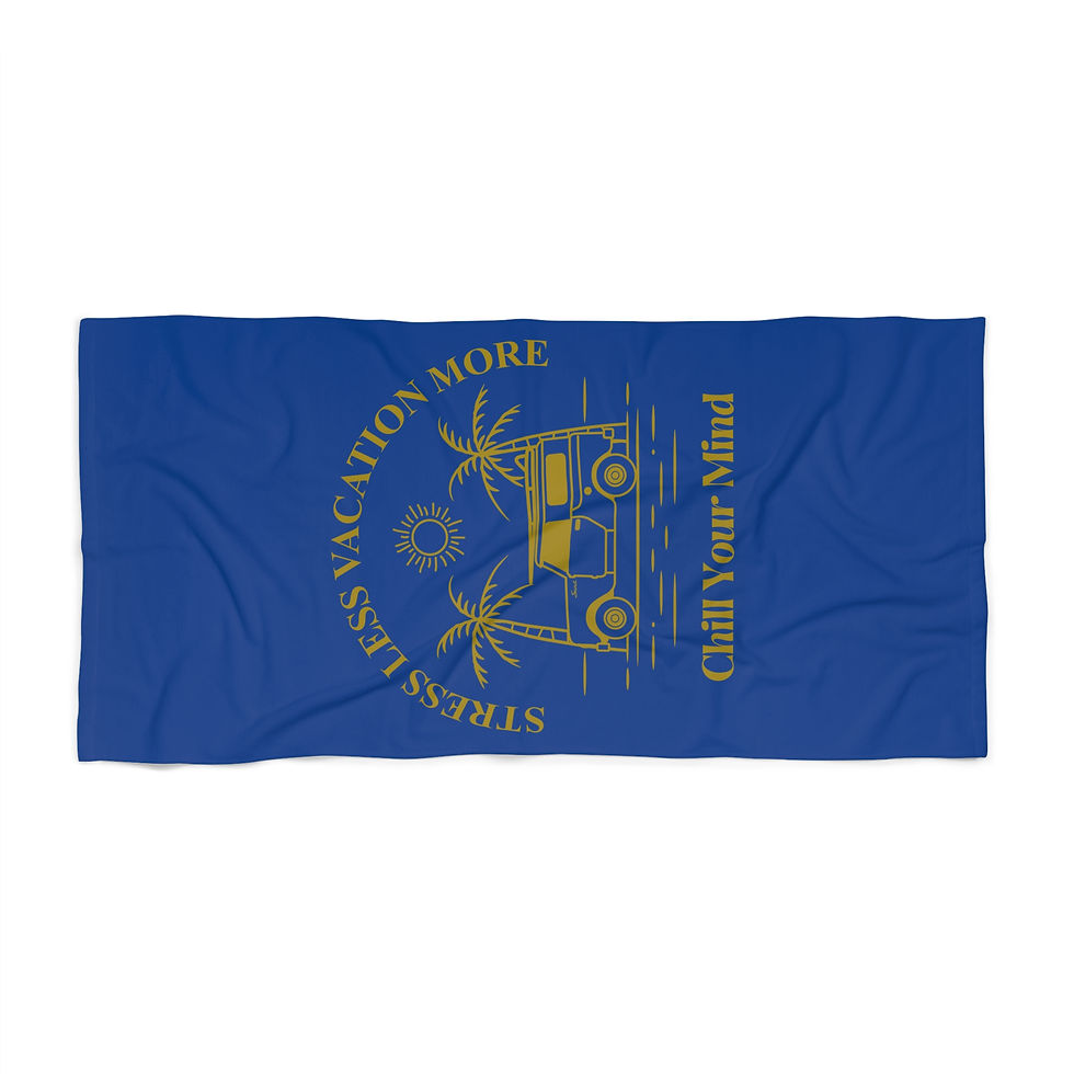 Stress less, vacation more, scout inspired Beach Towel