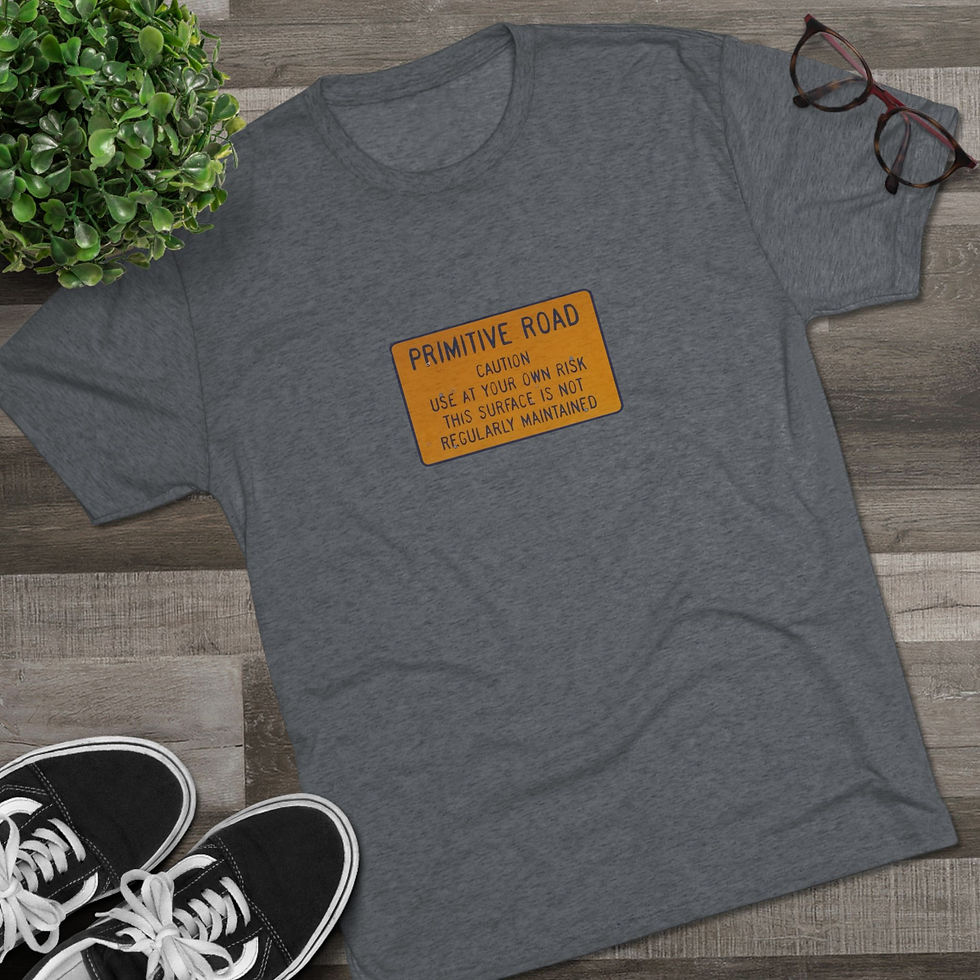 Thumbnail: Primitive Road Ahead Vintage Caution Sign Tee