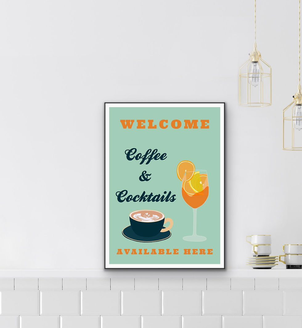 Coffee & Cocktails Art Print
