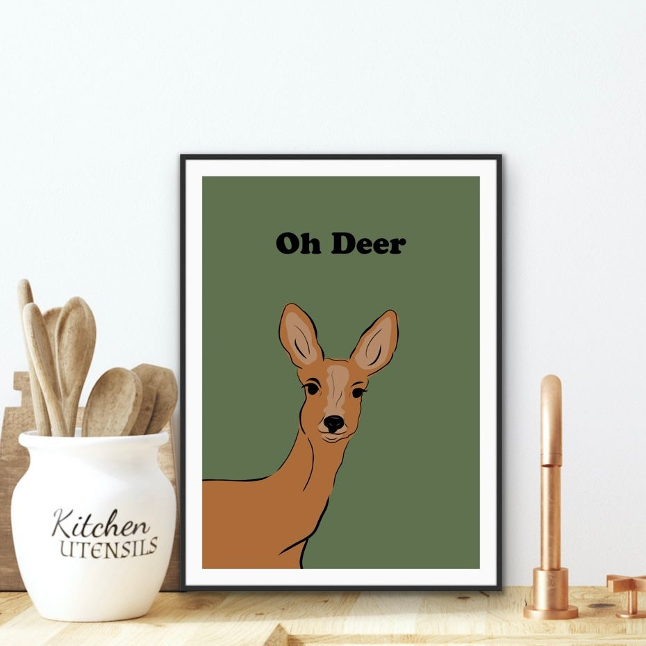 Oh Deer Funny Deer Print