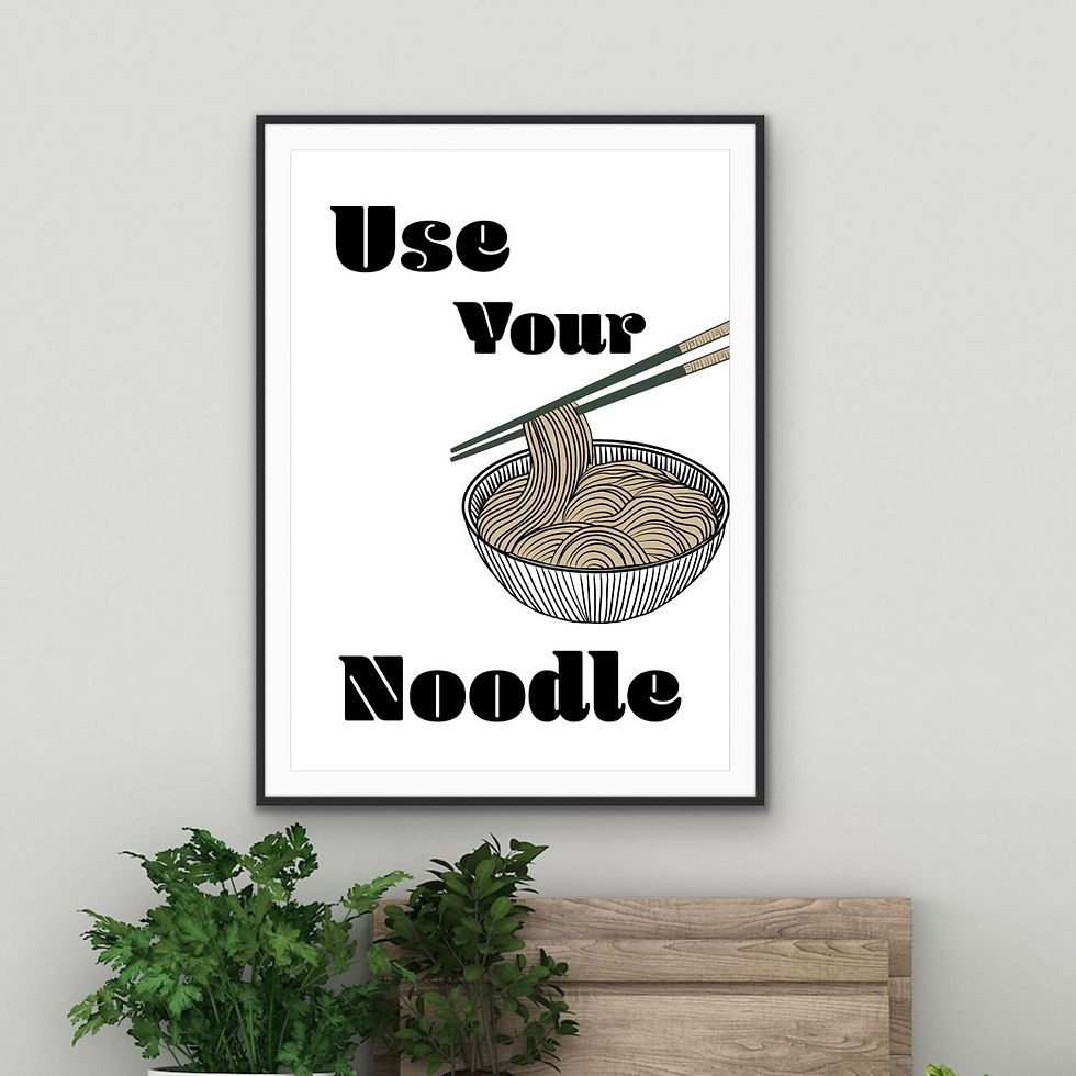Use Your Noodles Funny Noodle Kitchen Print