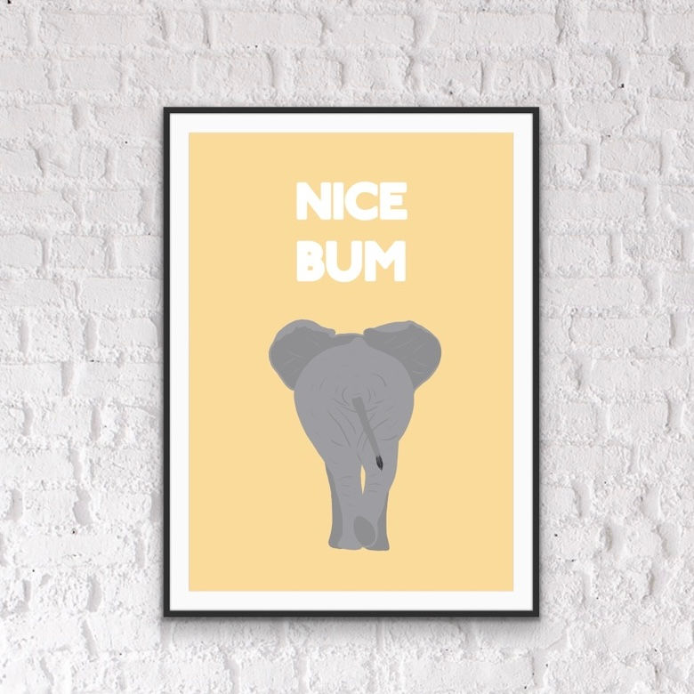 Nice Bum Funny Bathroom Print