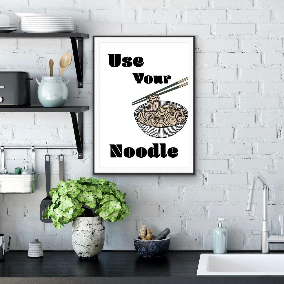 Use Your Noodles Funny Noodle Kitchen Print
