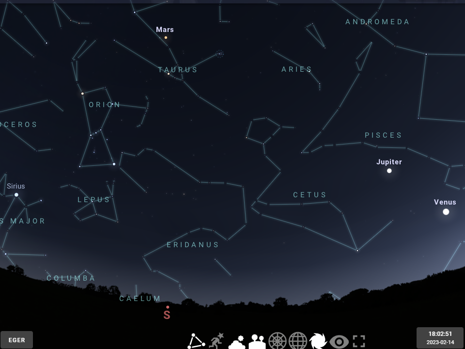Stellarium csillagképek Egerben