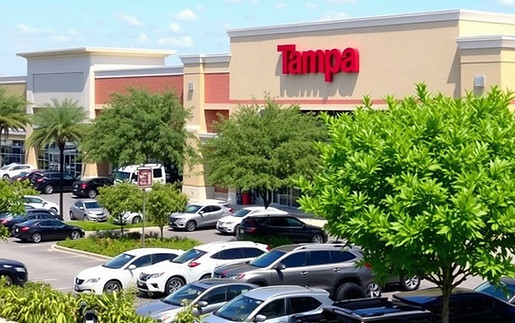 Landscape photo of a major retail parkin