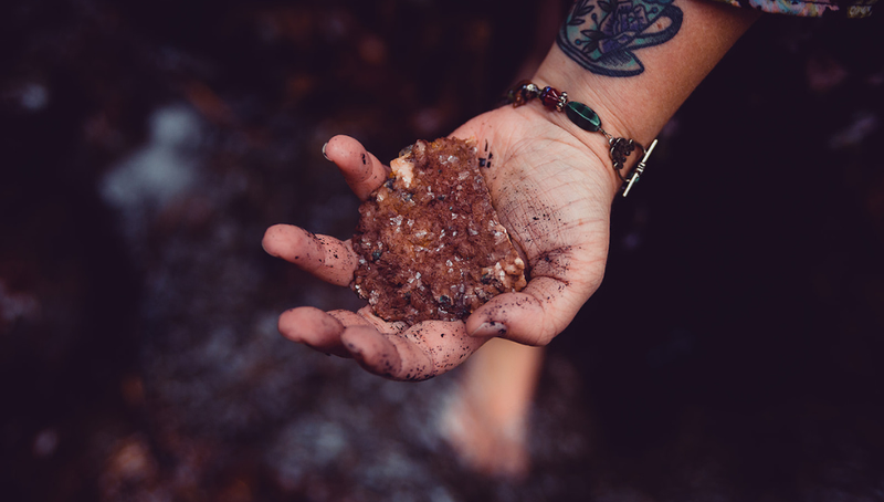 returning to your breath Amanda Hillsdale hand hold a crystal for breath work exercise