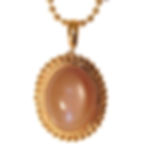 Thumbnail: Pendant with large gold-plated silver moonstone in a cappuccino colour
