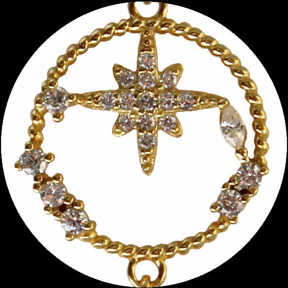 Miniature : Chandeliers étoilés en argent 925 doré avec péridot et émeraude
