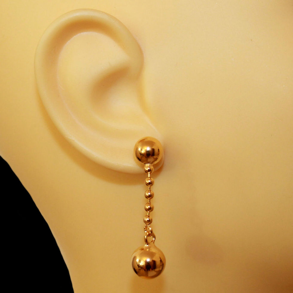 Miniatura: Orecchini con sfere in argento sterling 925 placcato oro