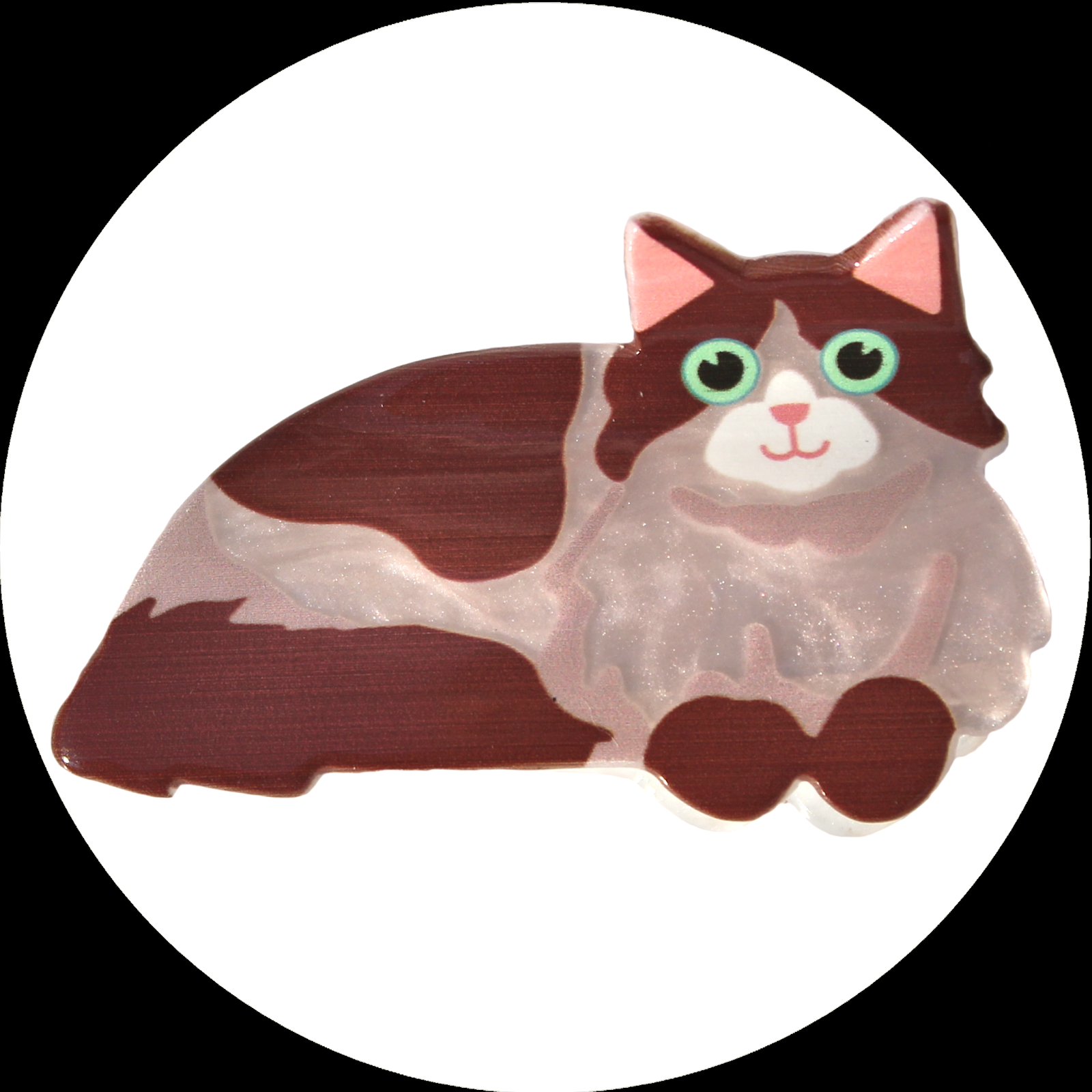 Kleine Haarkralle braun gefleckte Katze aus buntem Acryl