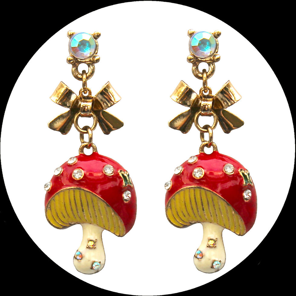 Chandeliers with rhinestone-studded and enamelled toadstools