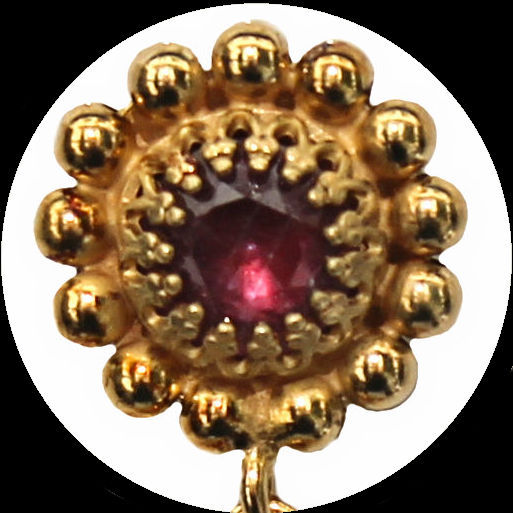 Miniatura: Candelieri con pavone e rubino in argento sterling 925 placcato oro