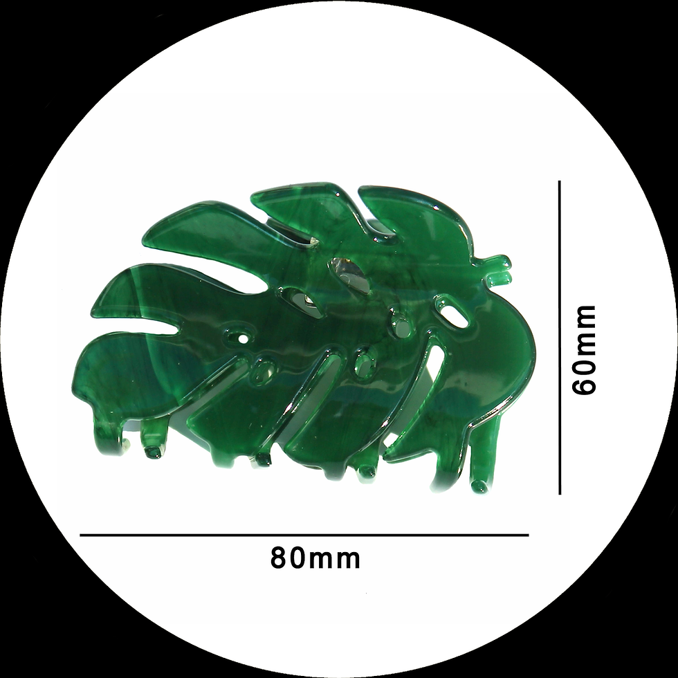 Miniatura: Pinza per capelli a forma di Foglia di Monstera in acetato verde