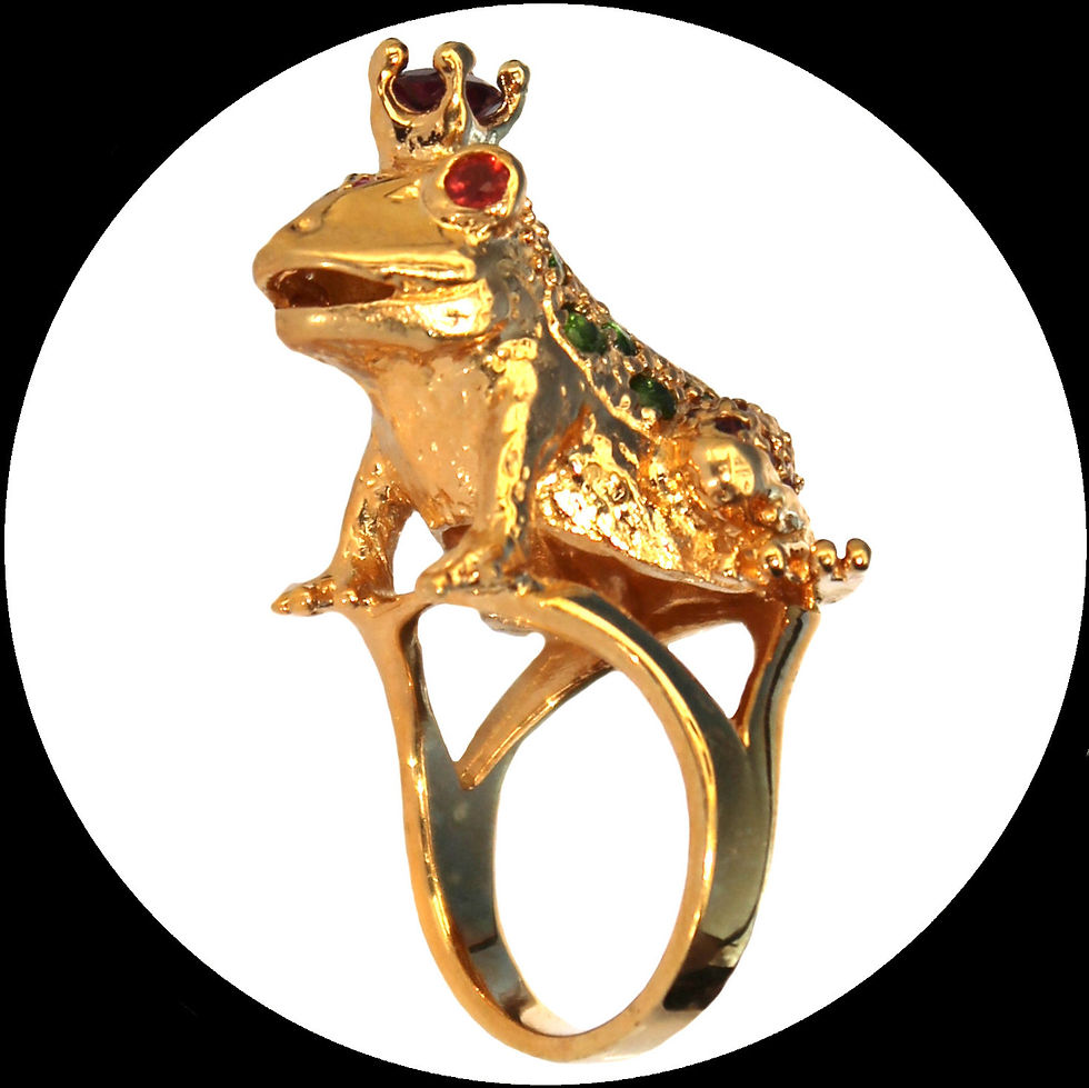 Bague Roi Grenouille avec tsavorite et rubis en argent plaqué or, taille 53