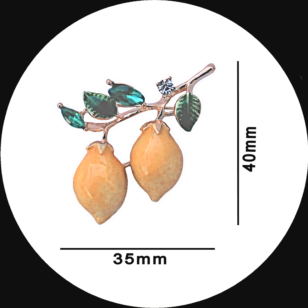 Thumbnail: Enamelled brooch two lemons on a branch with glass crystals