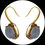 Thumbnail: Earrings with lavender blue chalcedony and cubic zirconia in gold-plated 925 silver