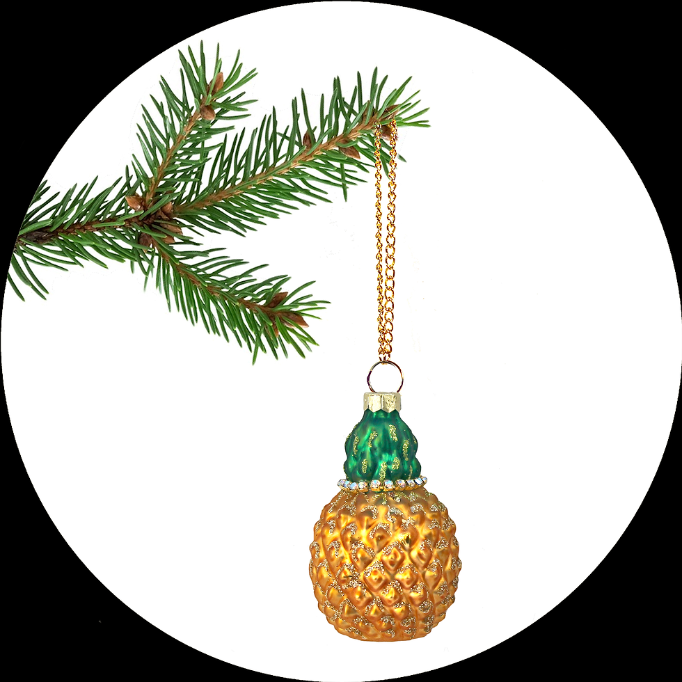 Christmas glass pineapple hanging decoration