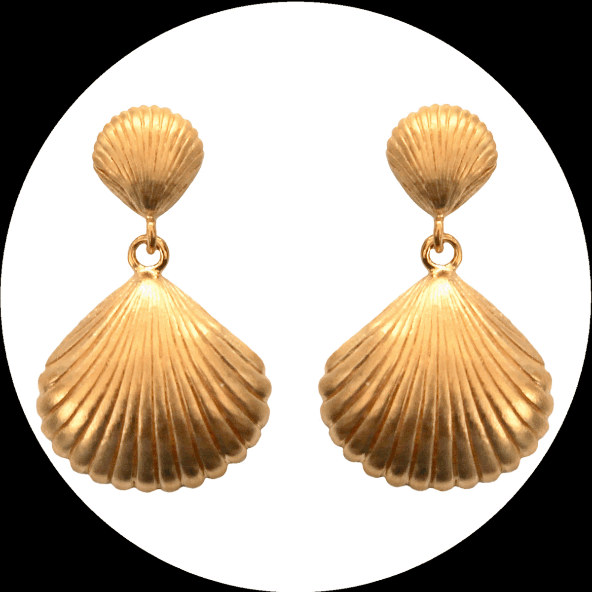 Muschelförmige Chandeliers aus goldplattiertem 925er Silber