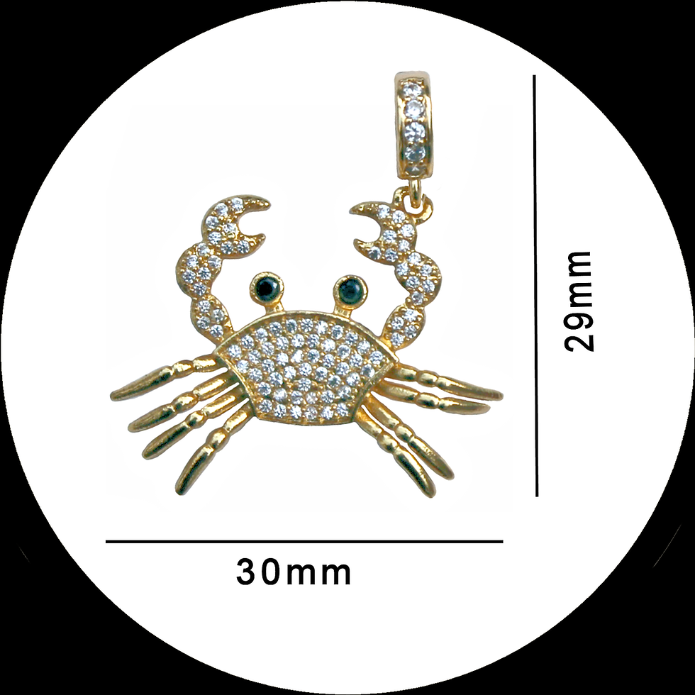 Miniatura: Pendente a clip granchio in rame dorato con pavé di zirconia cubica
