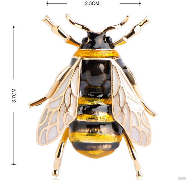Miniature : Broche avec Abeille en métal doré et émail, d'aspect naturel