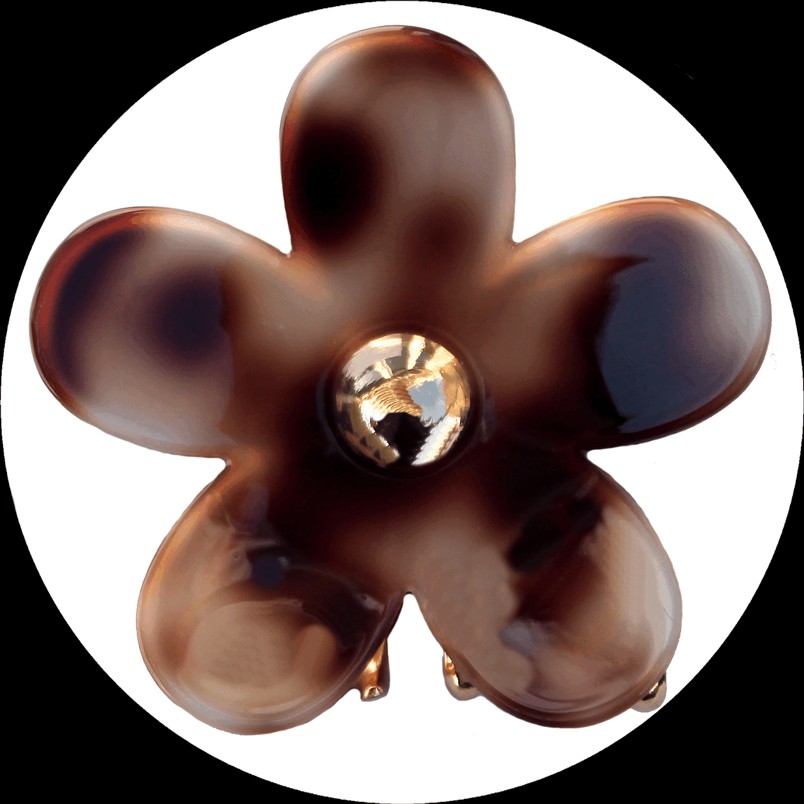 Hair claw flower made of patterned acetate, various colours