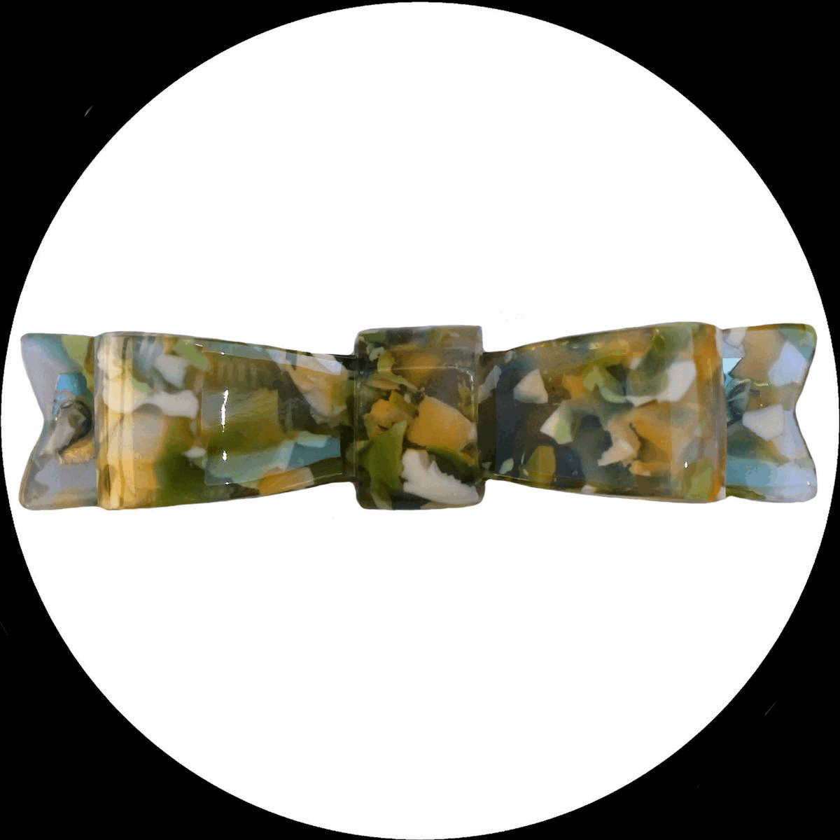 Haarspange in Form einer Schleife aus gemustertem Acetat | Pantero Nero Haarspange in Form einer Schleife aus gemustertem Acetat | Pantero Nero