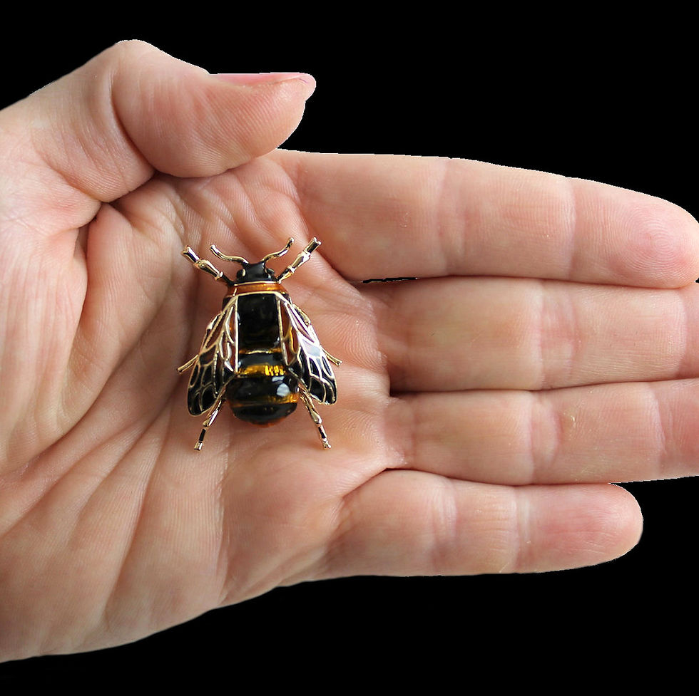 Miniatura: Spilla con ape in metallo dorato e smalto