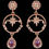 Thumbnail: Star chandelier in rose gold-plated 925 silver with amethyst and topaz