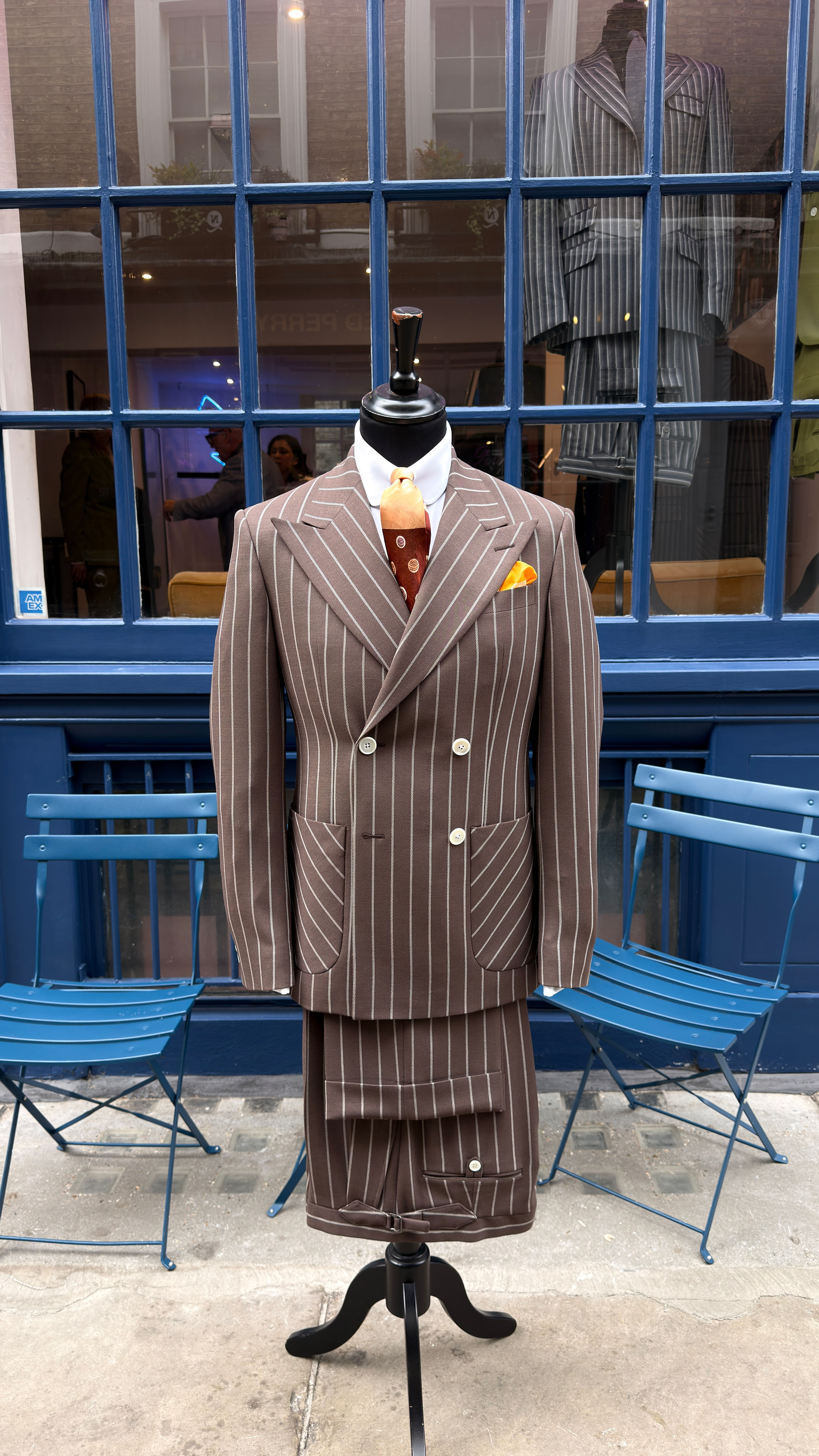 The Bateman - Brown Chalkstripe