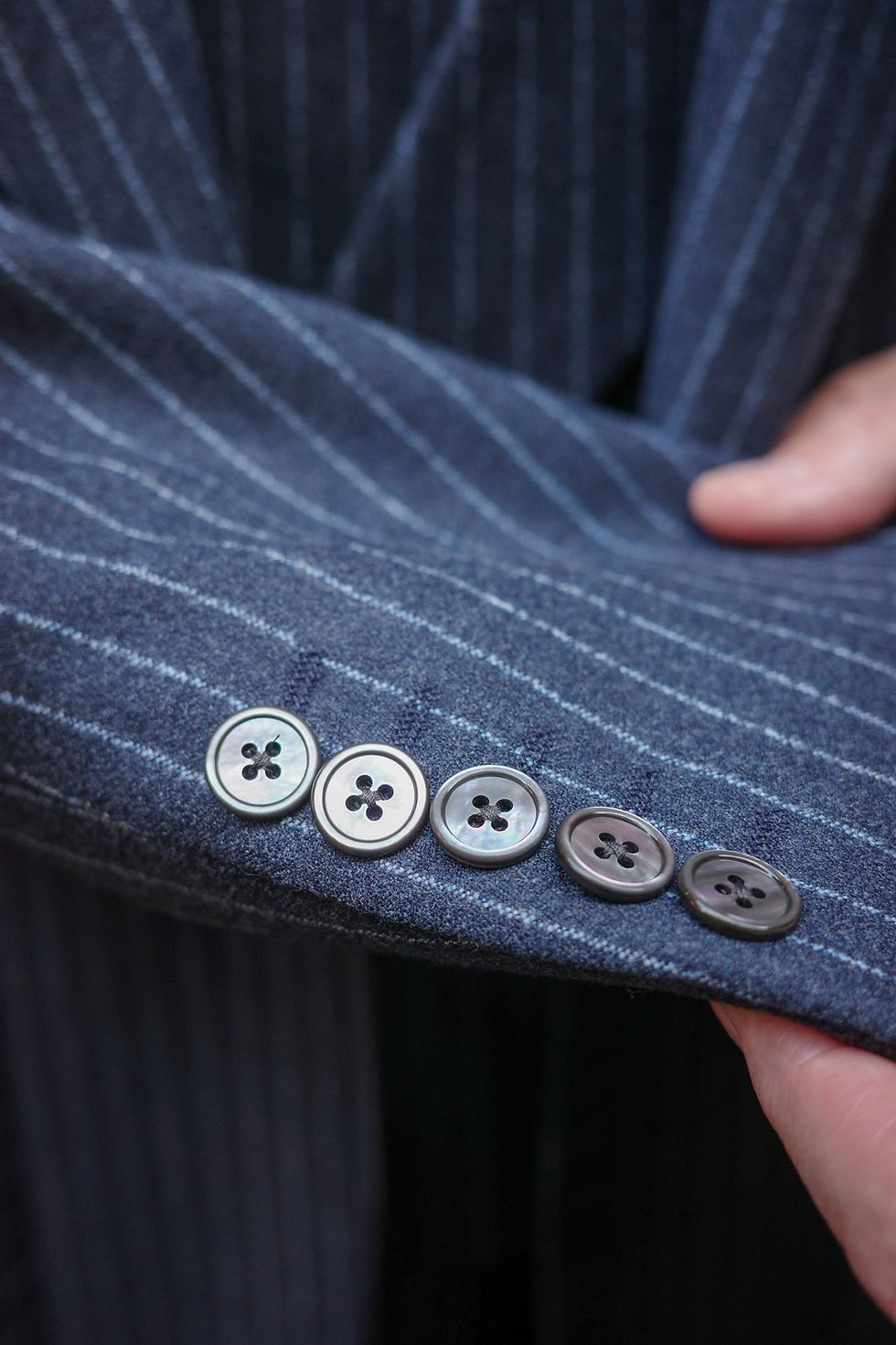 Thumbnail: The D'Arblay - Blue and White Chalk Stripe