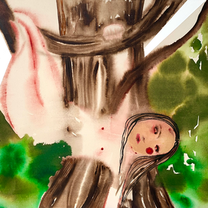 hängen'2, Acryl und Öl auf Leinwand, 100 x 100 cm, 2026