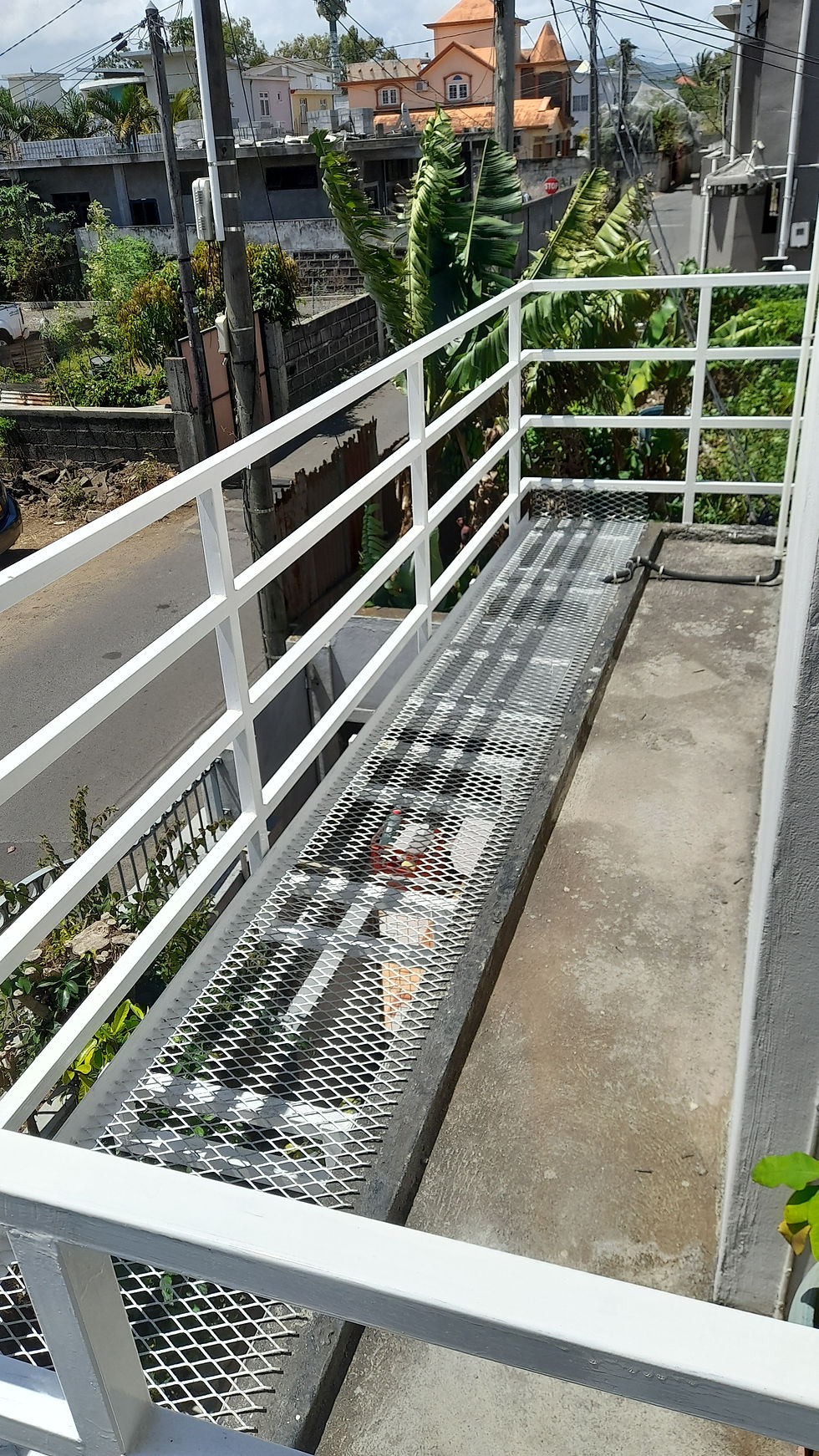Primer Coated and Painted Handrail extended floor width
