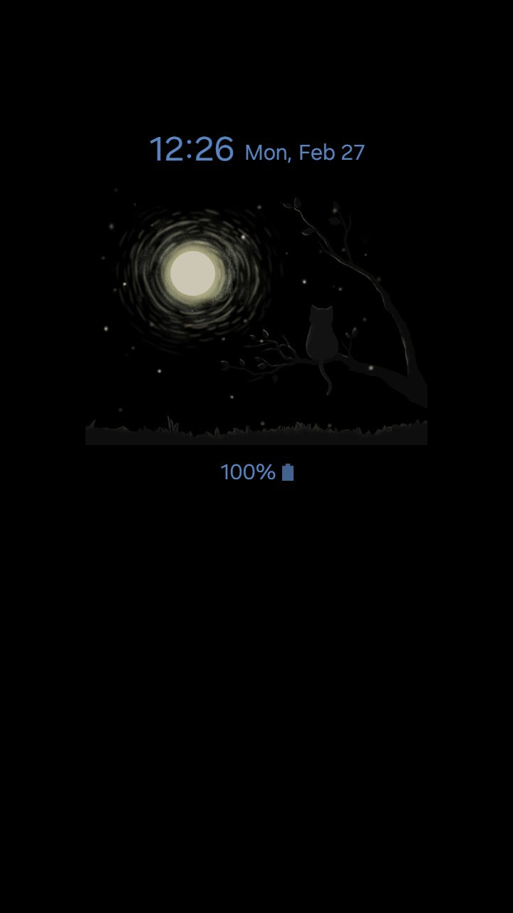 縮圖：Animated Cat Moon Light